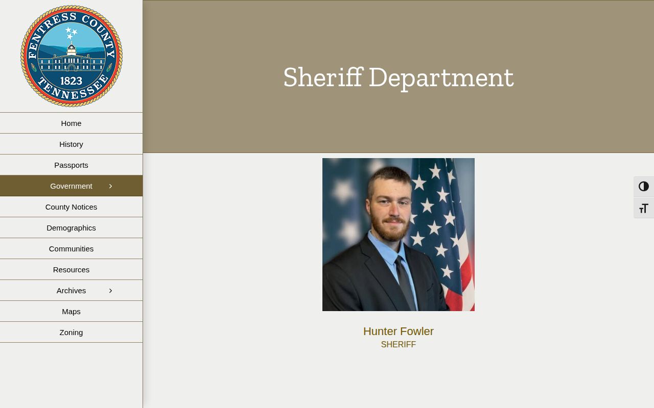 Fentress County jail release contact page