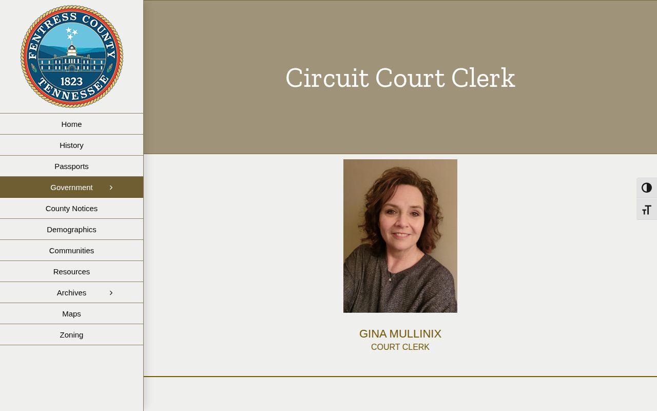 Fentress County release record court custodian