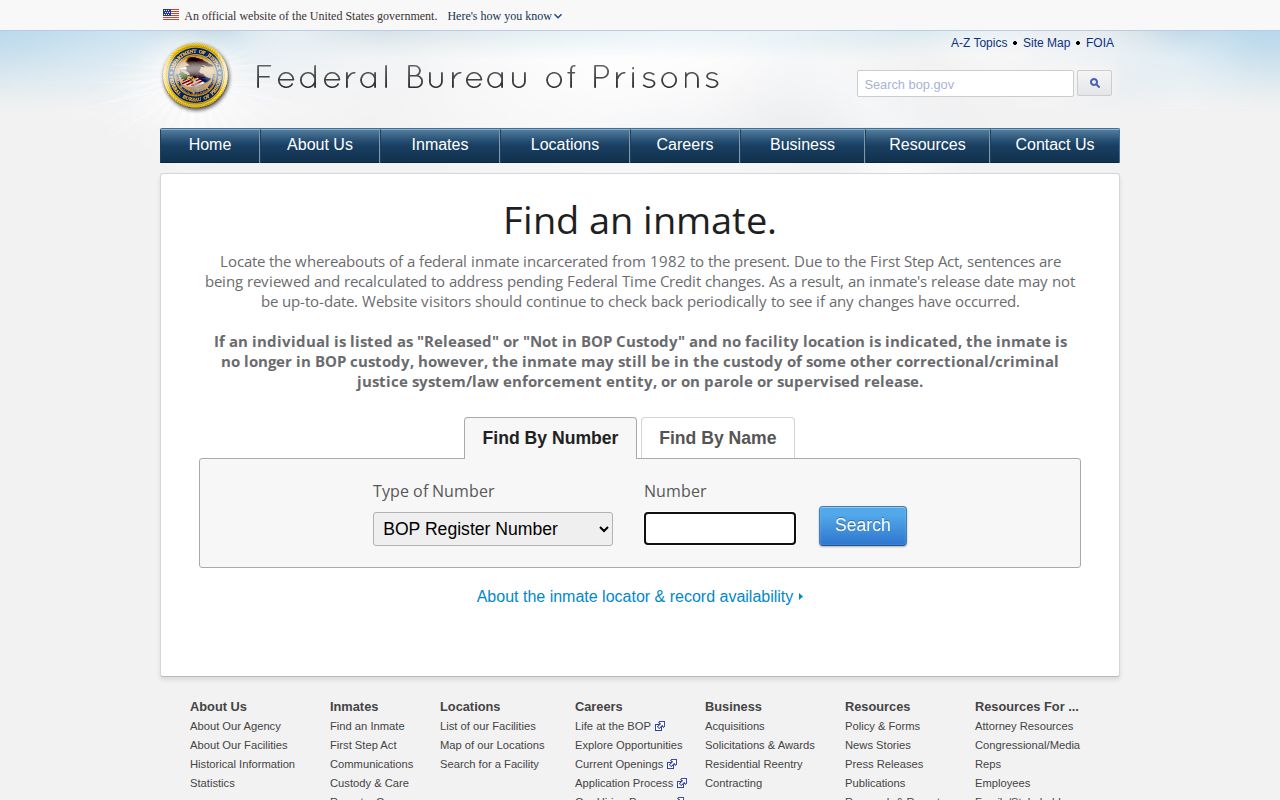 Fentress County federal inmate release locator